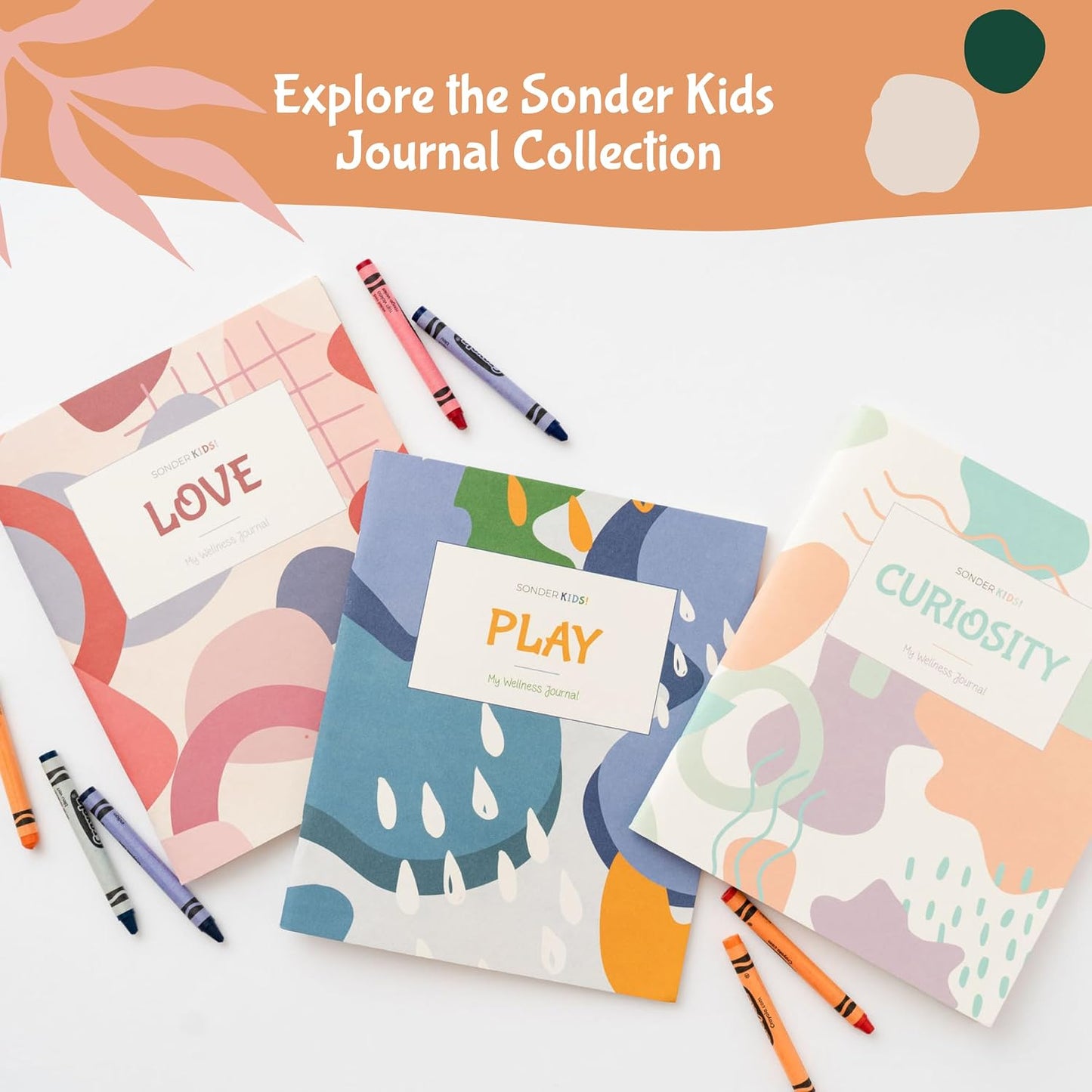 Sonder Kids Wellness Gratitude Journal - Kids Journal for Girls and Boys, Hands-On Activities like Crosswords, Coloring and Nature Prompts, Undated, Ages 6-12, 56 pages