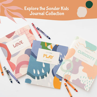 Sonder Kids Wellness Gratitude Journal - Kids Journal for Girls and Boys, Hands-On Activities like Crosswords, Coloring and Nature Prompts, Undated, Ages 6-12, 56 pages