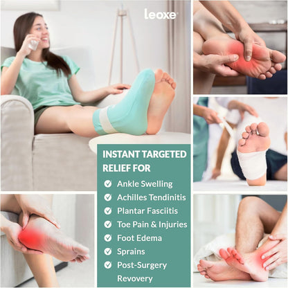 Foot Ankle Ice Pack Wrap, Ice Pack for Injuries & Sprains, Cold Compression Reusable For Foot Swelling Relief, Plantar Fasciitis, Achilles Tendinitis, Toe Pain Relief & Surgery Recovery (Single Sock)