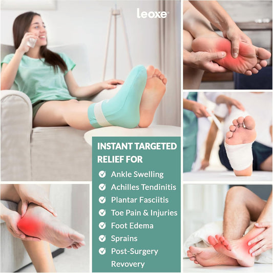 Foot Ankle Ice Pack Wrap, Ice Pack for Injuries & Sprains, Cold Compression Reusable For Foot Swelling Relief, Plantar Fasciitis, Achilles Tendinitis, Toe Pain Relief & Surgery Recovery (Single Sock)