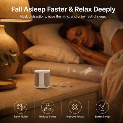 Portable White Noise Machine, 30 Sounds, USB-C, 12H Battery, Mini Travel