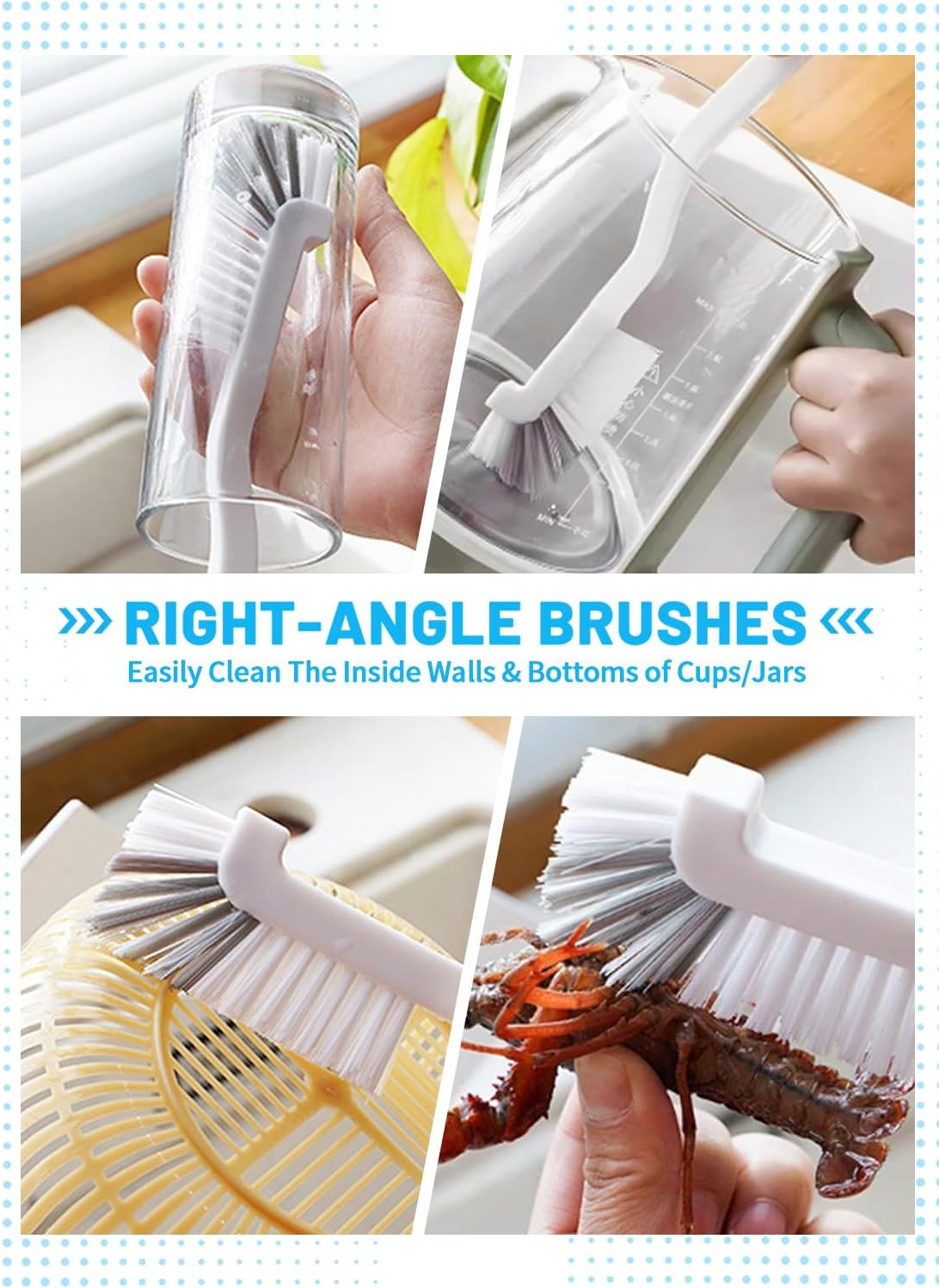 16Pcs Crevice Cleaning Brush Set, Hard Bristle Scrub Brushes for Gaps | Deep Cleaning Window Groove, Cleaning Brush for Sliding Door, Sill, Tile Lines, Shutter, Corner, Sink, Teapot, Bottle
