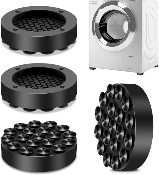 4pcs Anti Vibration Pads for Washing Machine, Anti Vibration Washing Machine Support, Scratch Resistant Stabilizer Stable For Washing Machine Anti Vibration Pad(COLOR:Black)