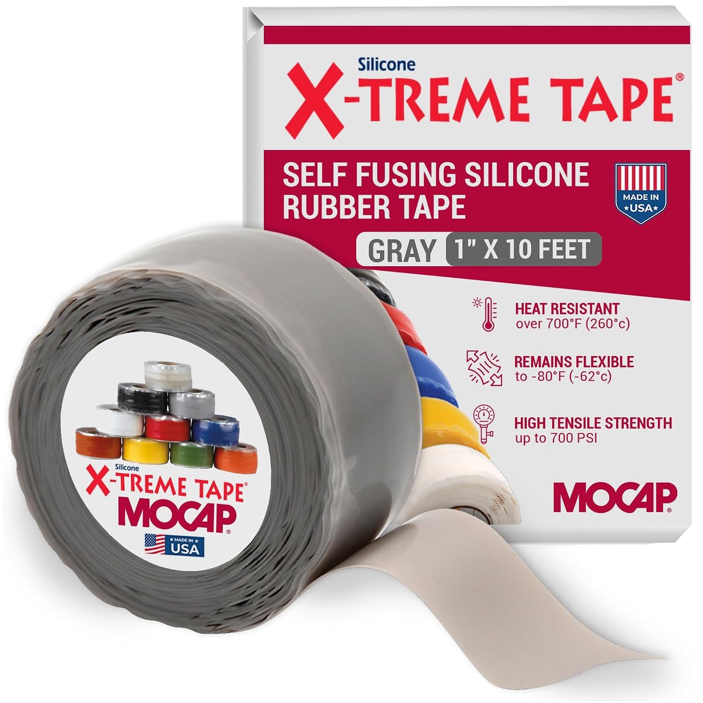 X-Treme Tape Self Fusing Silicone Tape - 1" x 10 Ft Roll - White | Heavy Duty Rubber Electrical Tape, Waterproof, For Automotive, Hose, Pipe, Outdoor & Emergency Repairs, Insulating, Flexible