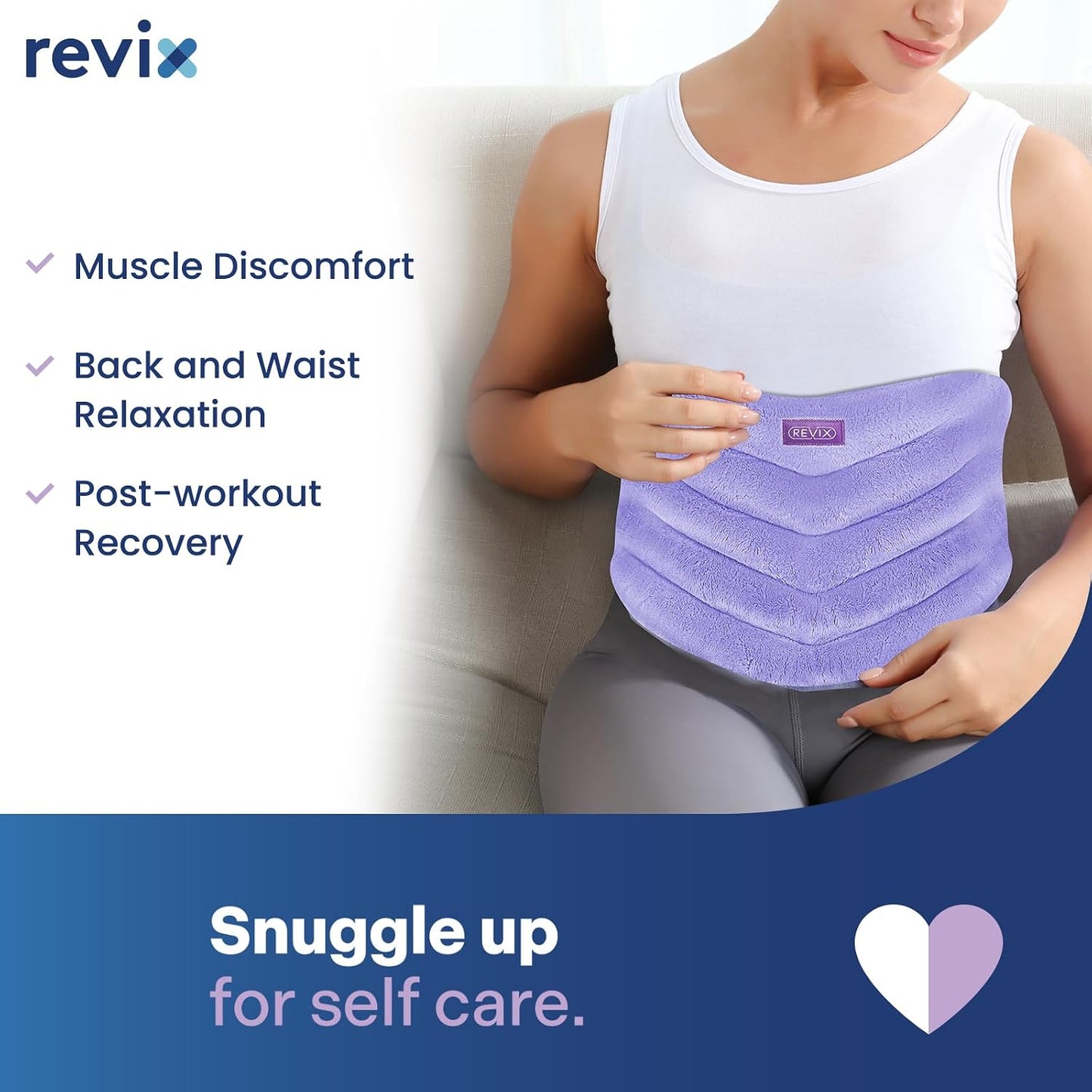 REVIX Microwave Heating Pad for Back, Wearable Moist Heat Waist Wrap, Gray | Wearable Microwave Heating Pad, Waist Wrap With Flaxseed & Clay Beads for Moist Heat Therapy and Hands-Free Use