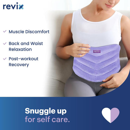 REVIX Microwave Heating Pad for Back, Wearable Moist Heat Waist Wrap, Gray | Wearable Microwave Heating Pad, Waist Wrap With Flaxseed & Clay Beads for Moist Heat Therapy and Hands-Free Use