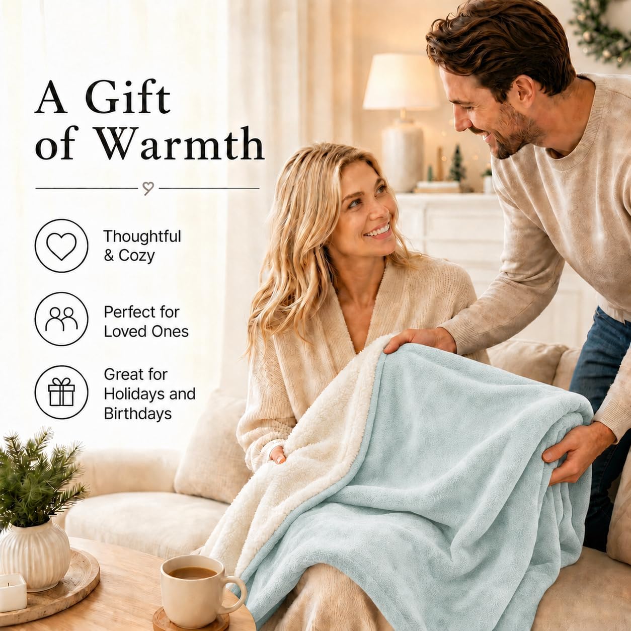 Electric Heated Blanket Full Size 72"x84" – Light Gray | ETL for Safe Overnight, 4 Heat Settings & 10H Auto Off, Dual-Sided Microplush Sherpa for Home Night, Machine washable