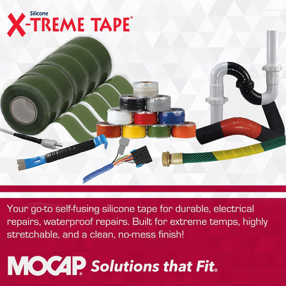 X-Treme Tape Self Fusing Silicone Tape - 1" x 10 Ft Roll - White | Heavy Duty Rubber Electrical Tape, Waterproof, For Automotive, Hose, Pipe, Outdoor & Emergency Repairs, Insulating, Flexible