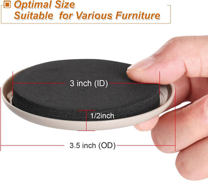 Furniture Sliders for Carpet 16 PCS - 3 1/2" | Heavy Duty Furniture Movers Sliders, Reusable Moving Pads, Easily and Safely Move Any Item, Floor Protection