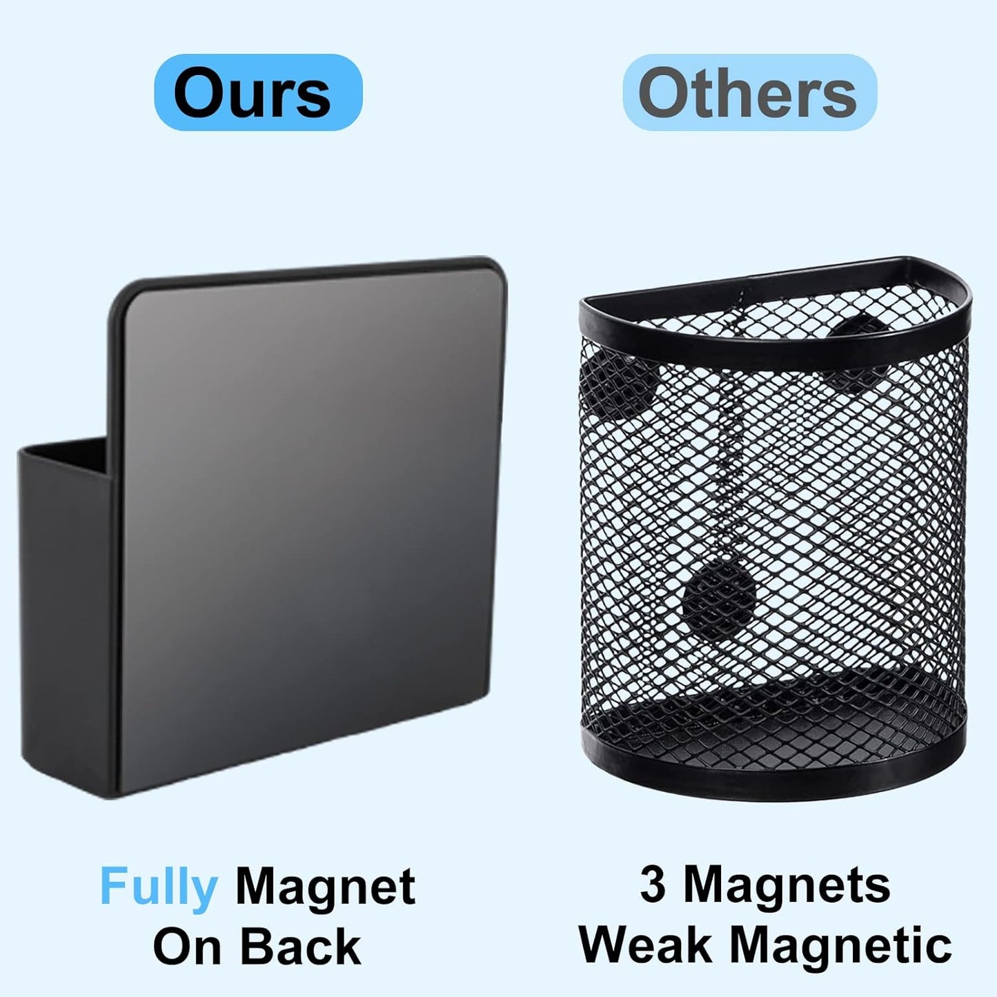 KITANIS Magnetic Pen Holder,2 Pack Magnetic Dry Erase Marker Holder with Generous Compartments,Strong Magnet Storage Marker Pen Pencil Organizer for Refrigerator,Whiteboard,Locker Accessories