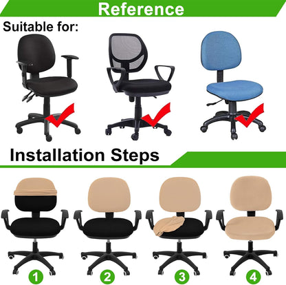 Smiry Office Computer Chair Armrest Covers, 2PCs Anti-dust Arm Rest Pad | Removable Washable Desk Chair Arm Pad Covers, Grey