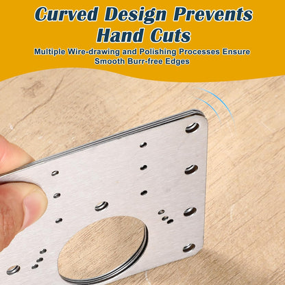 50PCS Upgraded Cabinet Hinge Repair Plate Kit: Durable Stainless Steel Mounting Fix Boards with 300 Screws for Kitchen Cabinets, Cupboard Doors & Furniture (3.15"x3.15")