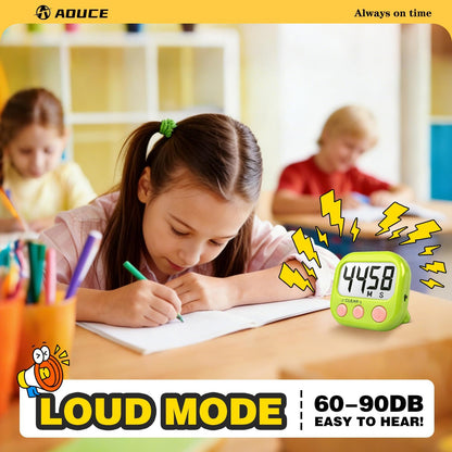 AOUCE Digital Timer for Kids Classroom Timers for Teacher 2 Pack Blue Green | Large Screen, Strong Magnetic, Loud Alarm, Countdown, Pomorodo, Stopwatch, Kitchen Timers for Cooking, Teacher Supplies