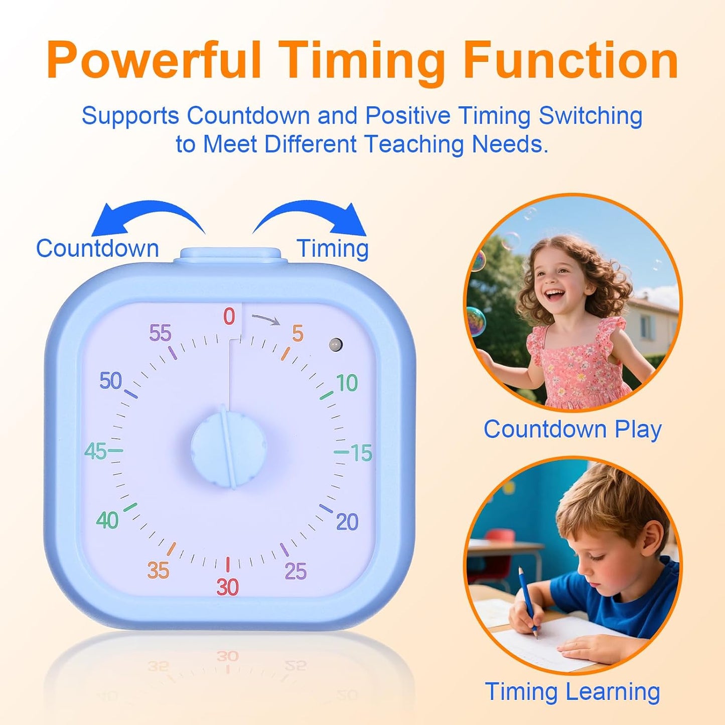 Visual Timer for Kids Toddlers, 60 Minute Countdown Clock | Rainbow Disk Pomodoro Timers for Classroom Kitchen Office, Desk Silent Time Management Tool Pomodoro Timers (3.5 Inch)