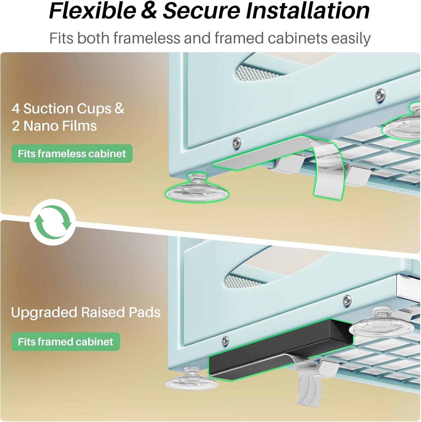 Under Sink Organizer, 2-Pack Pull Out Cabinet Organizer 2 Tier Metal Slide Out Storage Shelf Rack, L-Shaped Adjustable Height,Mesh Sliding Drawer for Kitchen, Bathroom, Laundry, Pantry, White, XL