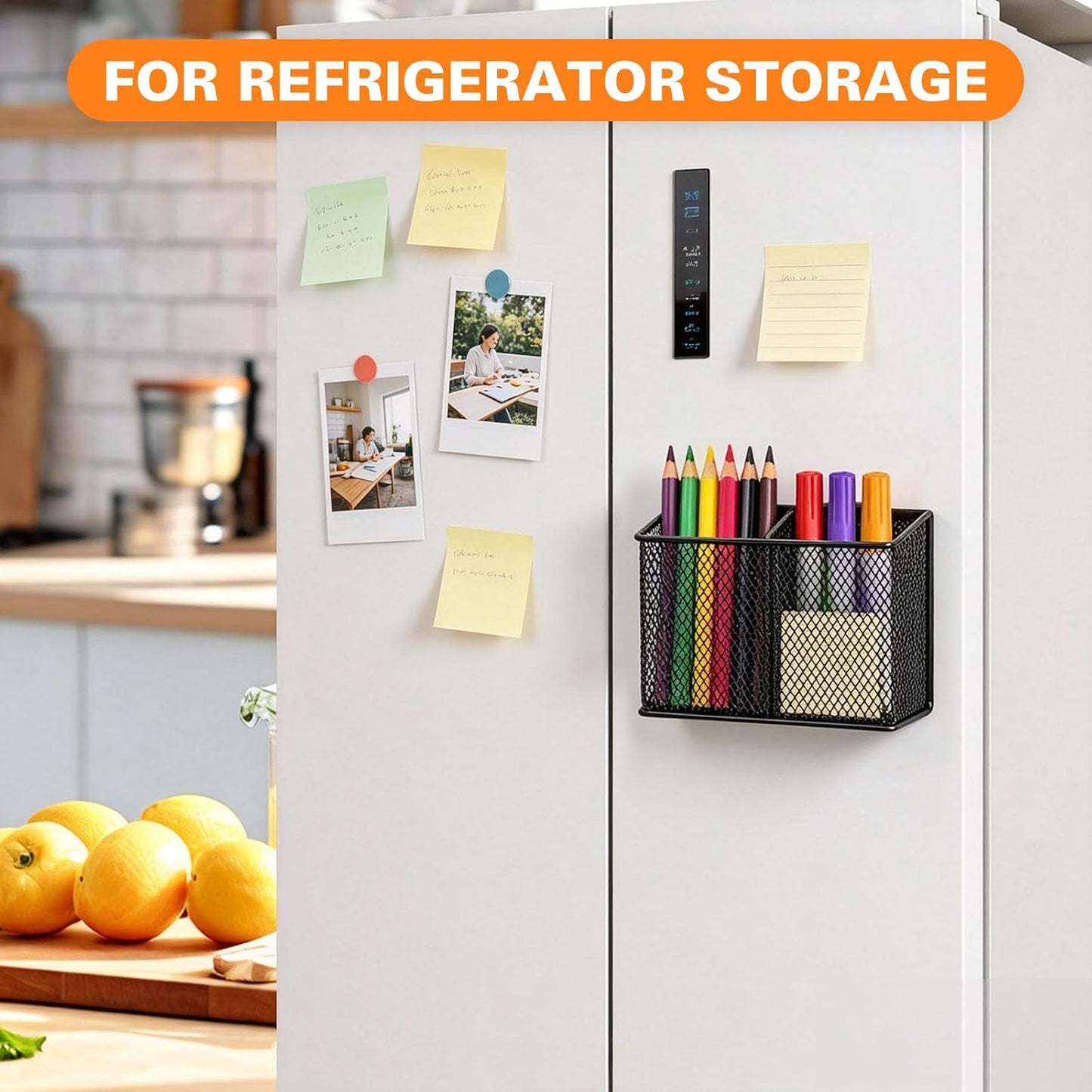 LEOSTEP Magnetic Pen Holder,Metal Magnetic Dry Erase Marker Holder,Magnetic Pen Holder for Refrigerator Whiteboard, Locker Accessories for Classroom School Office Home