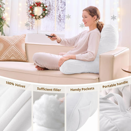 Sasttie Reading Pillows for Sitting in Bed Adult, Back Pillow Bed Sitting Up, Back-Rest Support Cushion for Sit Up on Couch, Sofa, and Floor, Dorm Essentials, Oeko-Tex Certified, Dark Grey