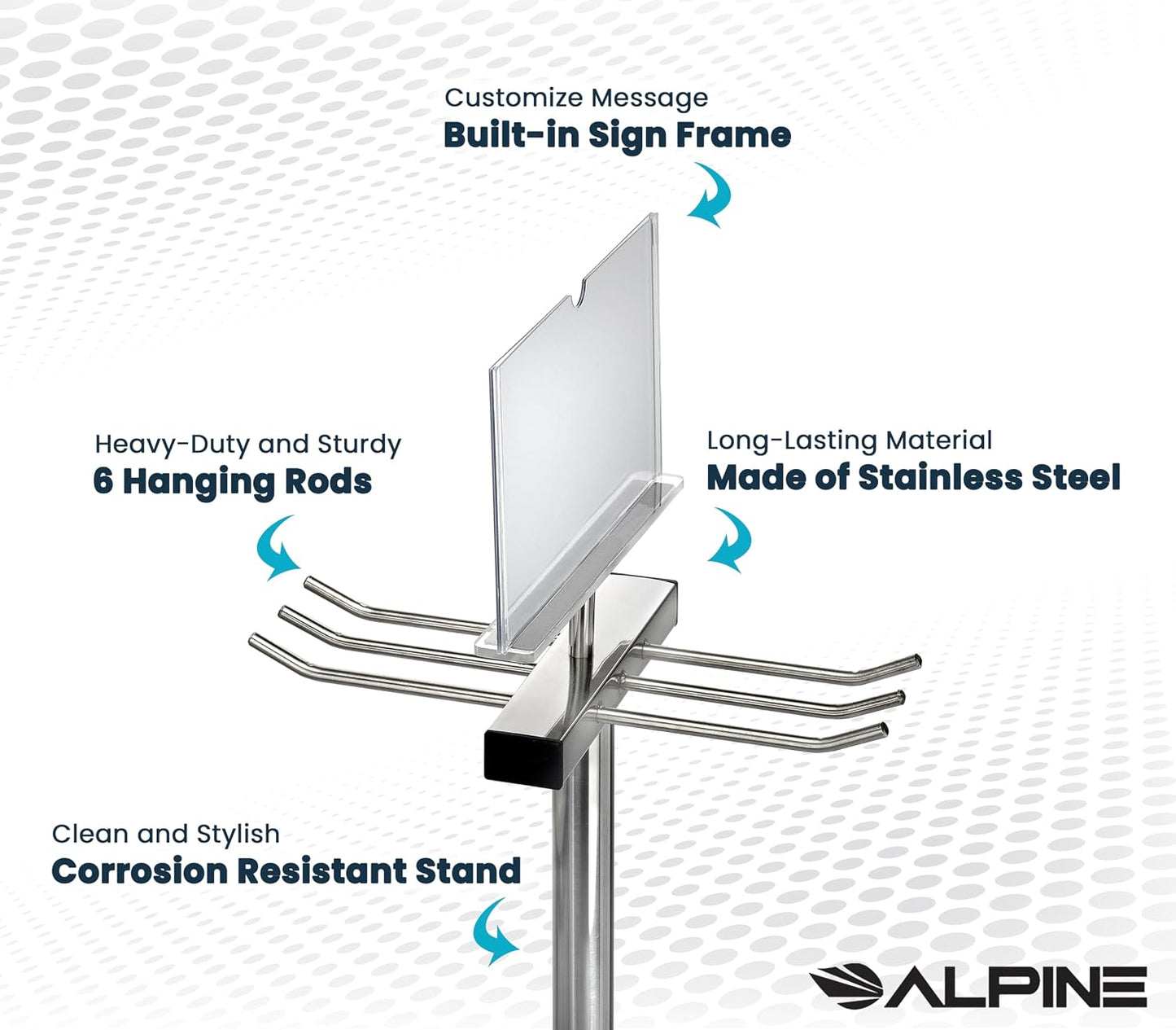 Alpine Wet Umbrella Bags Disposable With Stand and Free 100 Umbrella Bag | Corrosion Reistant Stainless Steel, Commercial, Heavy Duty for Entryway in Lobbies and Businesses