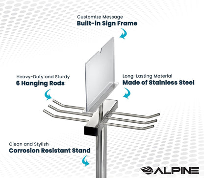 Alpine Wet Umbrella Bags Disposable With Stand and Free 100 Umbrella Bag | Corrosion Reistant Stainless Steel, Commercial, Heavy Duty for Entryway in Lobbies and Businesses