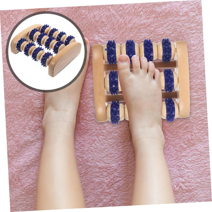 Portable Foot Massager Roller Manual Wooden Acupoint Tool for Foot Muscle Relief and Circulation Compact 5.51X4.72X2.16 Inch Handheld Design
