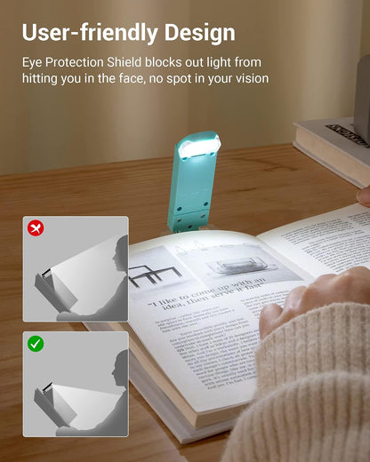 DEWENWILS USB Rechargeable Book Reading Light, Clip on Book Light (Blue)