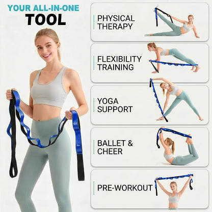 Acozycoo Stretching Strap with Loops for Physical Therapy,Knee,Calf,Back