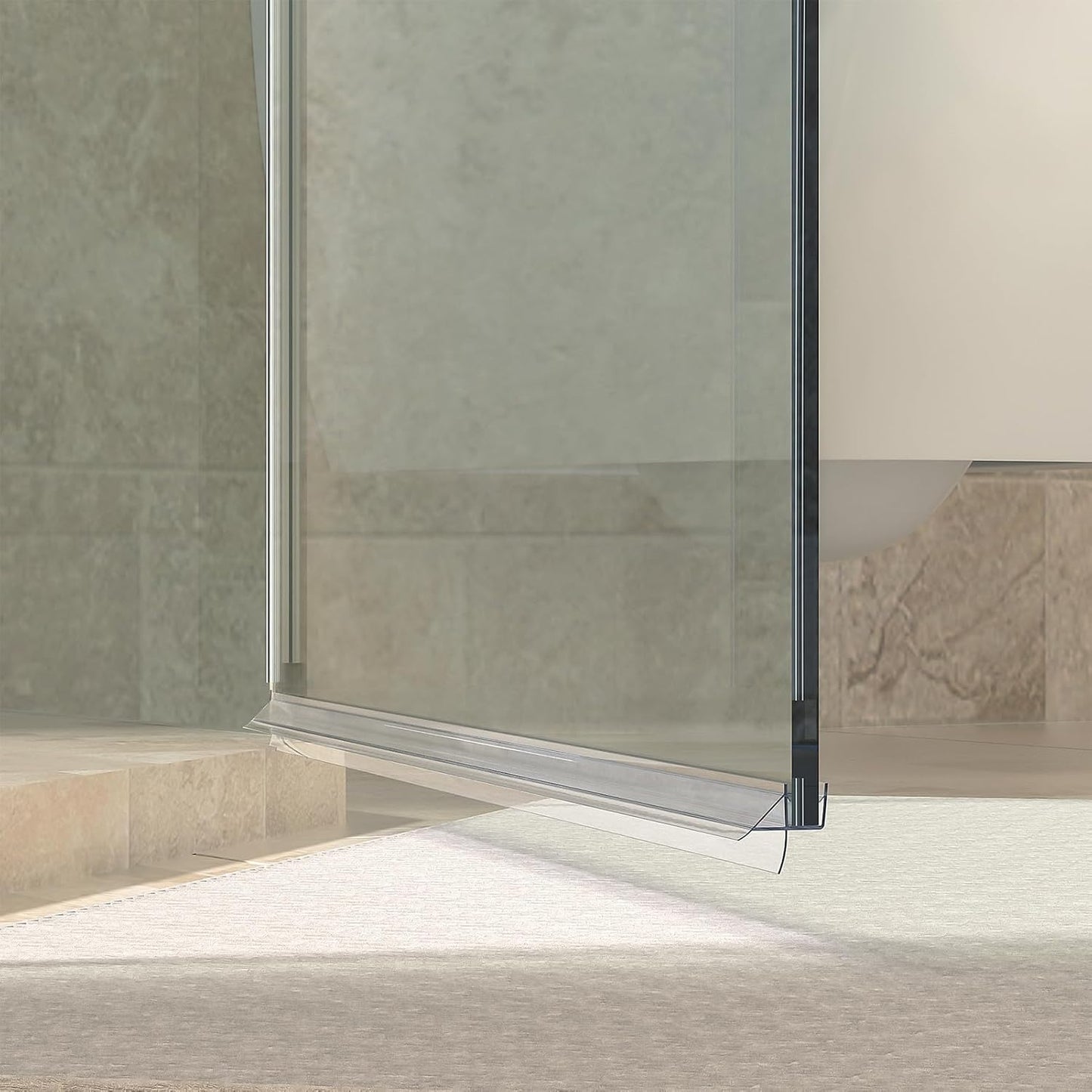 Delamu 3-Pack Shower Door Bottom Seal, 3/8''× 39'' Shower Door Sweep Strip | Shower Seal Strip for 3/8'' (10mm) Doors, Frameless Glass Shower Door Seal Strip Stop Shower Leaks and Create a Water Barrier