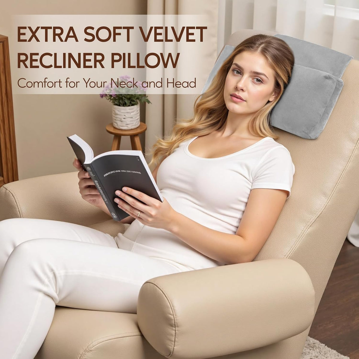 Neck Pillow for Recliner Chair, Adjustable Recliner Pillow for Headrest