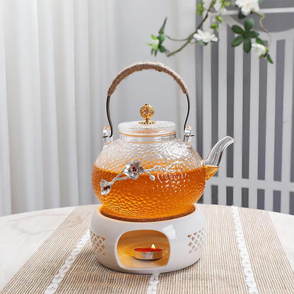 Ceramic Teapot Warmer, Teapot Heater, Tea Light Warmer, Suitable for Teapot and Mugs, 6 Inches (Candles not Included)