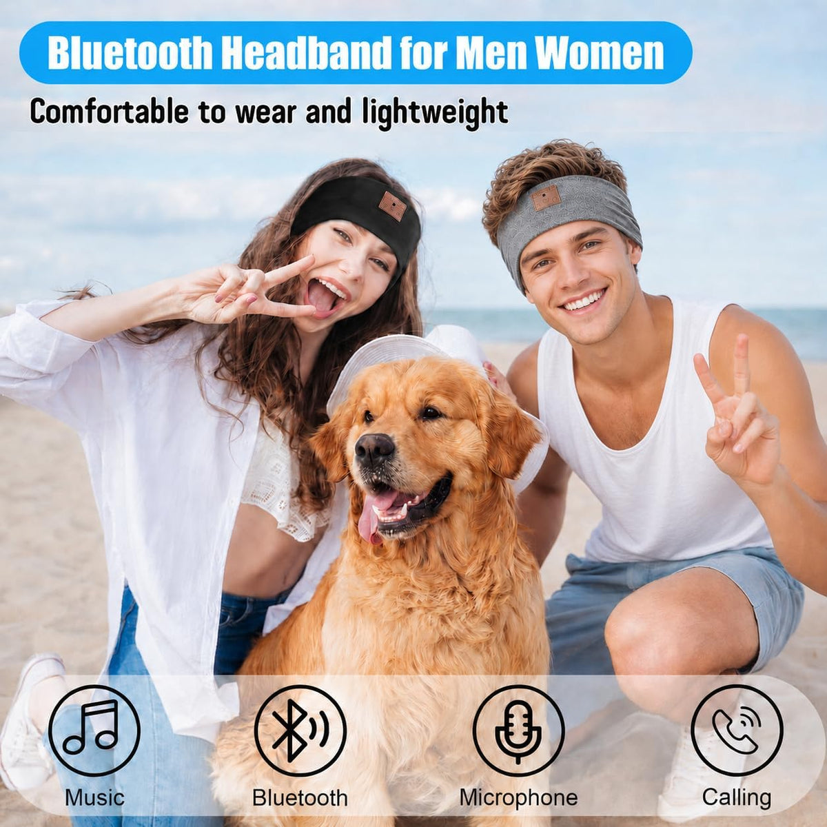 2-Pack Sleeping Headphones, Headband Headphones for Side Sleepers