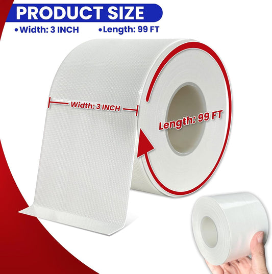 Birllaid White Window Weather Sealing Tape,Window Draft Isolation Sealing Film Tape No Residue Waterproof Self Adhesive for Keep Out Cold Air Dust Rain 3IN X 99FT