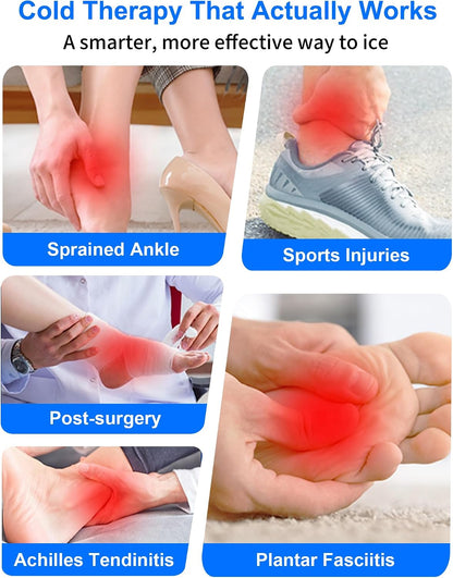 Ankle Foot Ice Pack Wrap for Cold Therapy Machine, Replacement Pad Only for Cryotherapy Unit, Cold Water Therapy for Plantar Fasciitis Relief, Post-Surgery & Injury Recovery - Universal Connector