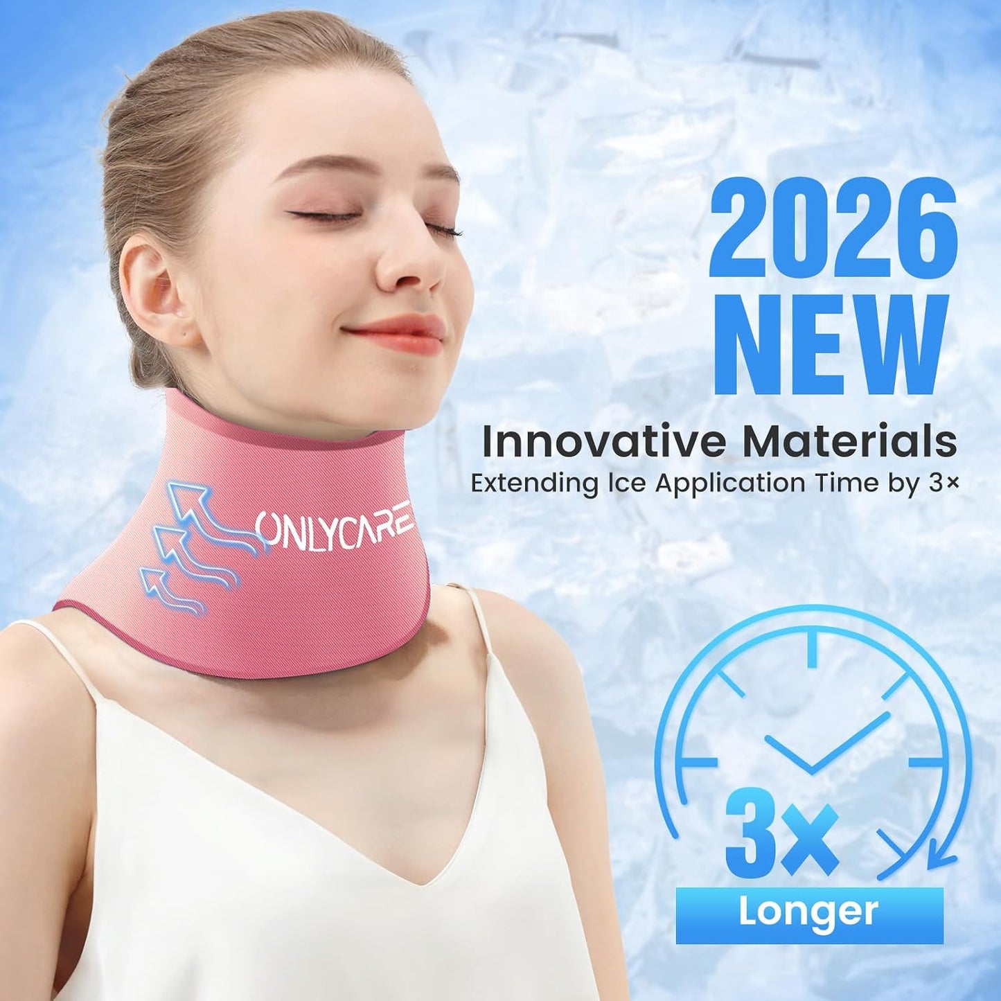 ONLYCARE Neck Ice Pack Wrap Gel - Upgraded Shoulder Ice Packs for Injuries Reusable, Hot and Cold Compress Ice Packs for Neck, Relief of Pain, Office Pressure, Swelling, Sprains