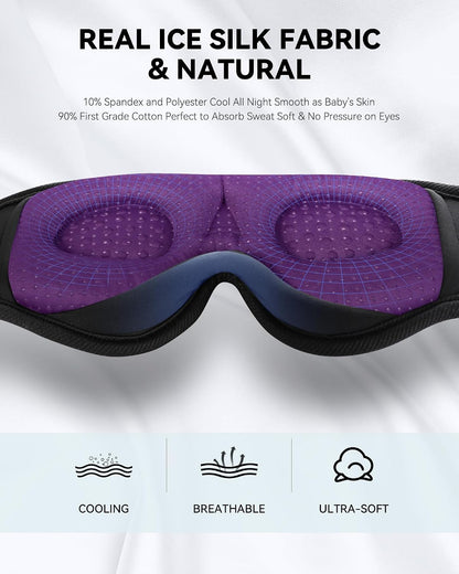 MUSICOZY Sleep Headphones 3D Bluetooth 5.4 Headband Sleep Mask, Wireless Sleeping Headphones Music Earbuds Eye Mask for Side Sleepers Travel with Speakers Cool Gadgets Gifts