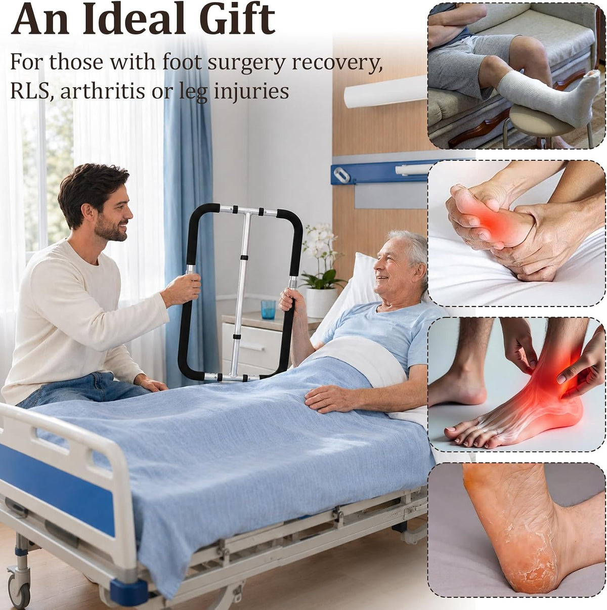 Blanket Lifter for Foot of Bed, 28"-34" Height Adjustable Blanket Lifter
