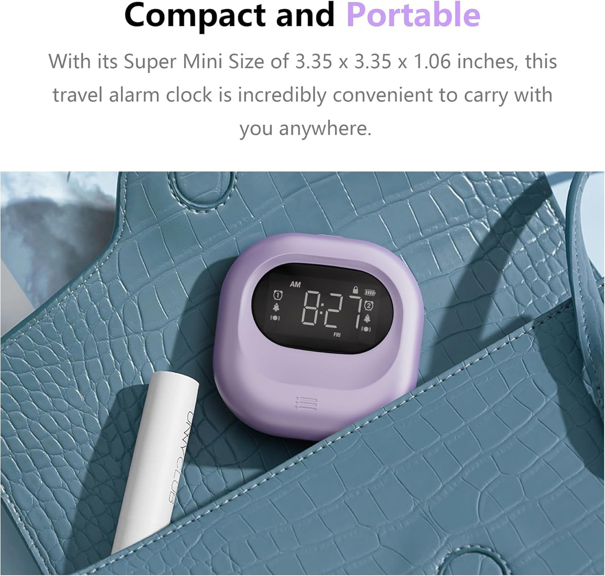 Vibrating Alarm Clock Rechargeable Battery Operated Cordless & Dual Alarms