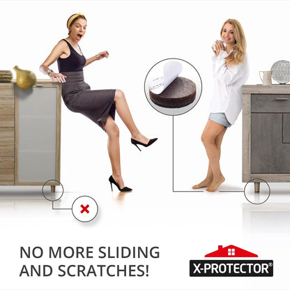 X-PROTECTOR Non Slip Furniture Pads – 24 pcs Premium Furniture Grippers 2"! | Best Self Adhesive Rubber Feet Furniture Feet – Ideal Non Skid Furniture Pad Floor Protectors – Keep Furniture in Place!