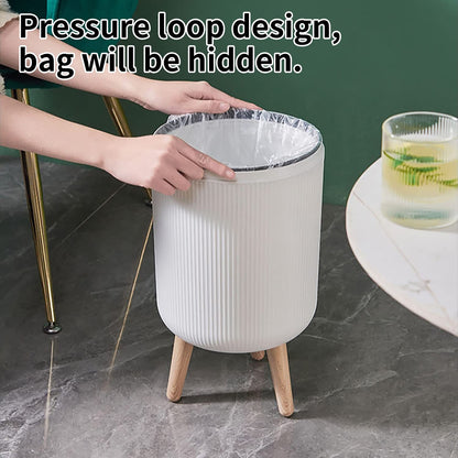 WanWanKa Mini White Plastic Trash Can, 2.6 Gallon Capacity, Slim Design, Anti-Odor, Easy to Clean, Suitable for Any Place | 10Liter Nordic Modern Waste Basket,Plastic Trash bin Suitable for Kitchen, Bathroom, Bedroom, Living Room, Office, Outdoor