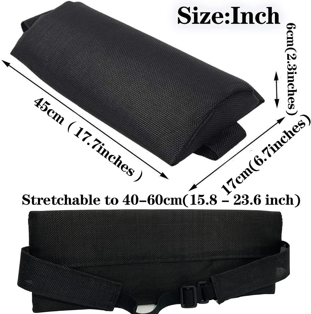 Ostlttyn Head Pillow for Lounge Chair Zero Gravity Chair Patio Lawn Recliner Chair, Large Zero Gravity Chair Cushion w/Adjustable Elastic Band, Soft Recliner Head Pillow for Indoor Outdoor