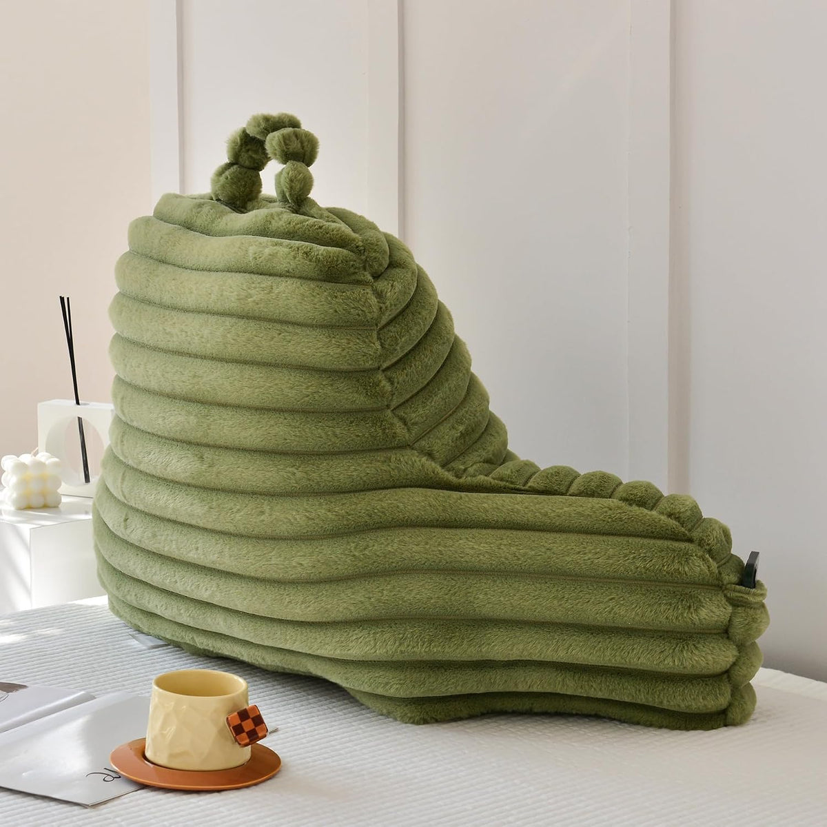 Large Reading Pillow for Adults, Back Support Pillow for Sitting Up in Bed with Arms, Couch for Lounging Bedrest, Pink
