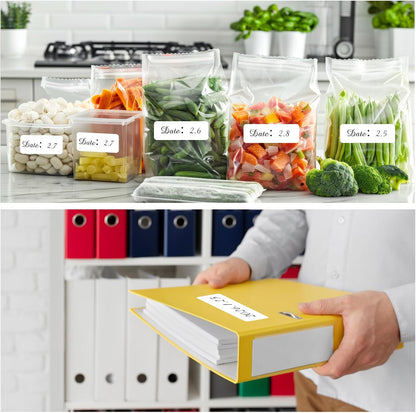 Removable Freezer Labels, Date Label 1x2 Inch Food Storage Stickers, Waterproof Oil Resistant Easy Clean Leaves no Residue 300 Total Per Roll