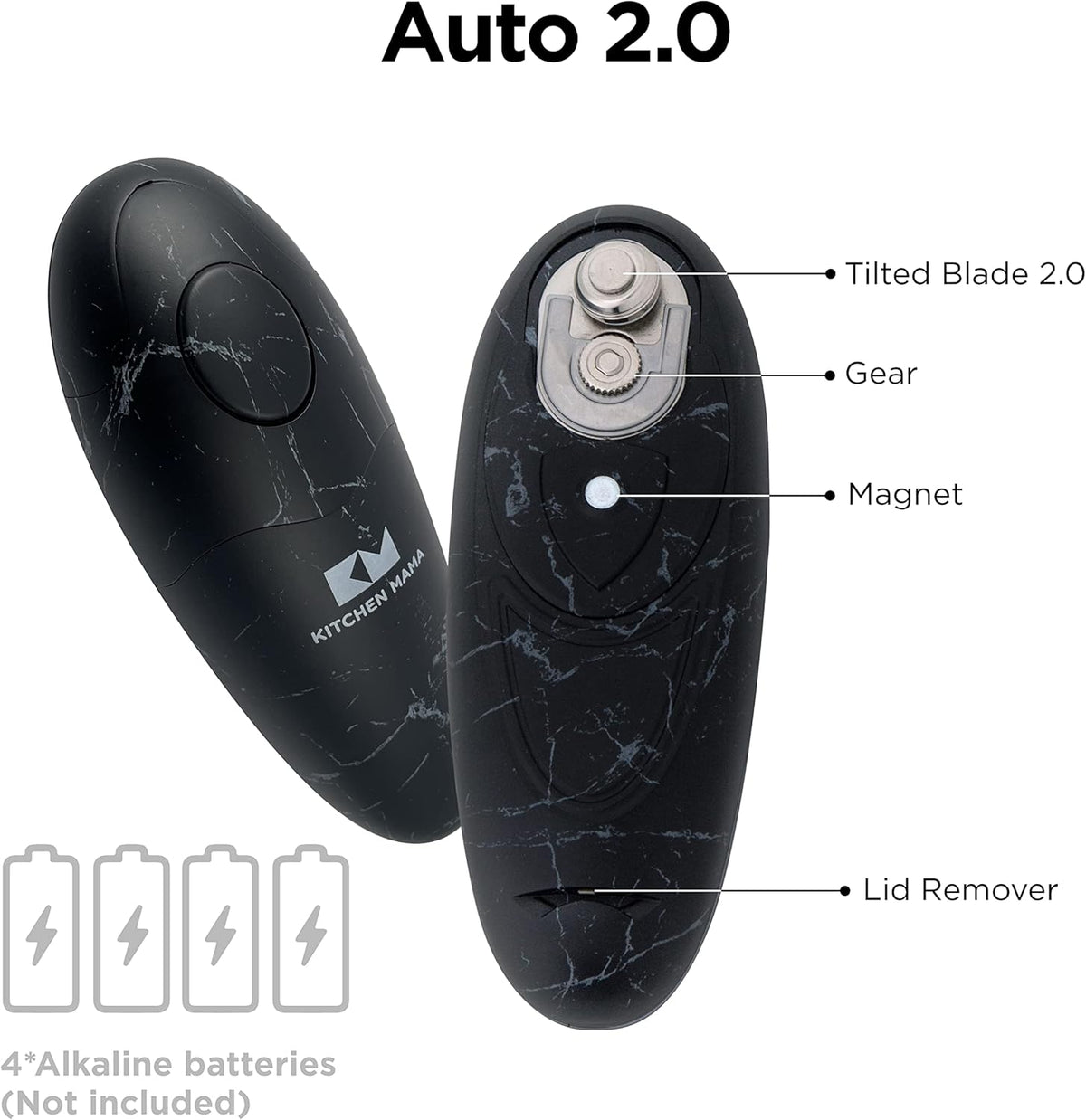 Kitchen Mama Auto 2.0 Electric Can Opener, Navy Blue