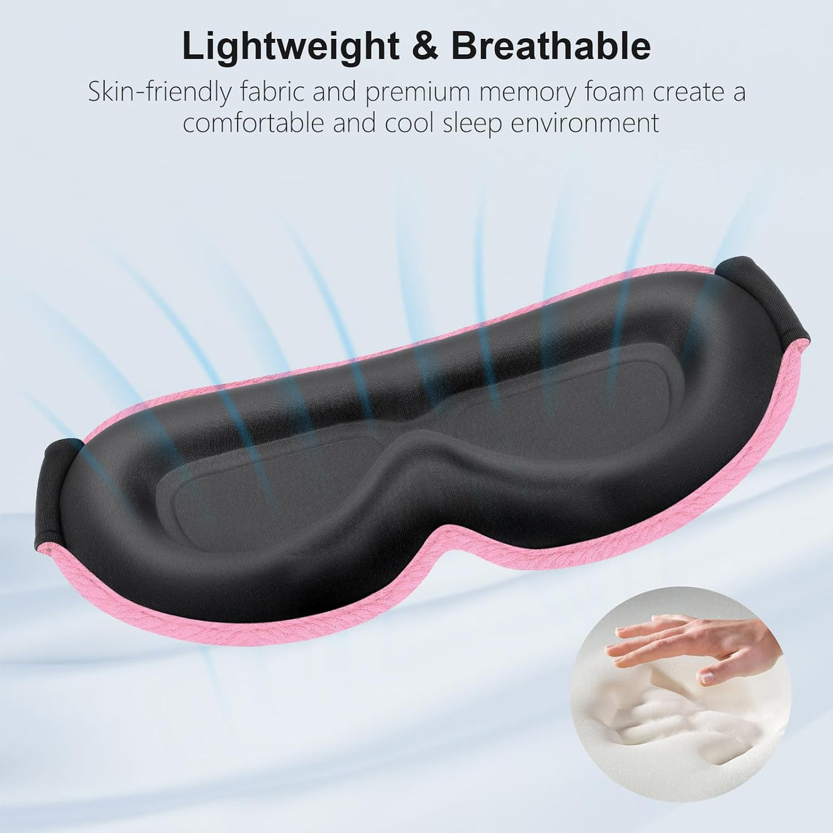Gritin 100% Blackout Sleep Eye Mask for Women Men, Zero Pressure Sleep Mask