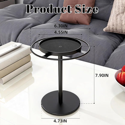 LSK Metal Sunglasses Organizer, Glasses Holder Stand with Storage Tray | Eyeglasses Holder with Anti-Slip Pads for Tabletop, Desk, Dresser, Matte Black