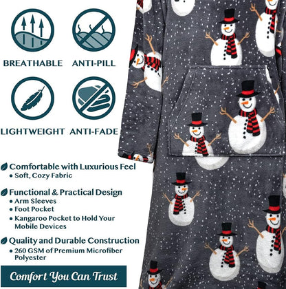 PAVILIA Fleece Blanket with Sleeves, Foot Pockets for Women Men Adults, Plush Wearable Blanket Throw Wrap, Warm Snuggle Blanket Robe, Cozy Gift Ideas Wife Mom, Dark Purple