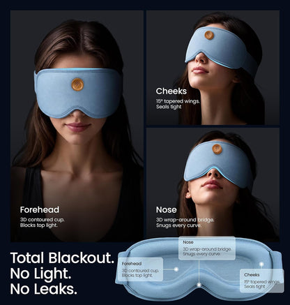 Essential Oils Diffuser Sleep Mask Bamboo Cotton with Aromatherapy, Lavender 3D Eye Mask Blackout, Magnetic Wood Diffuser for Women Men Side Sleeper Travel, Home, Natural Sleep, Relaxation, Meditation
