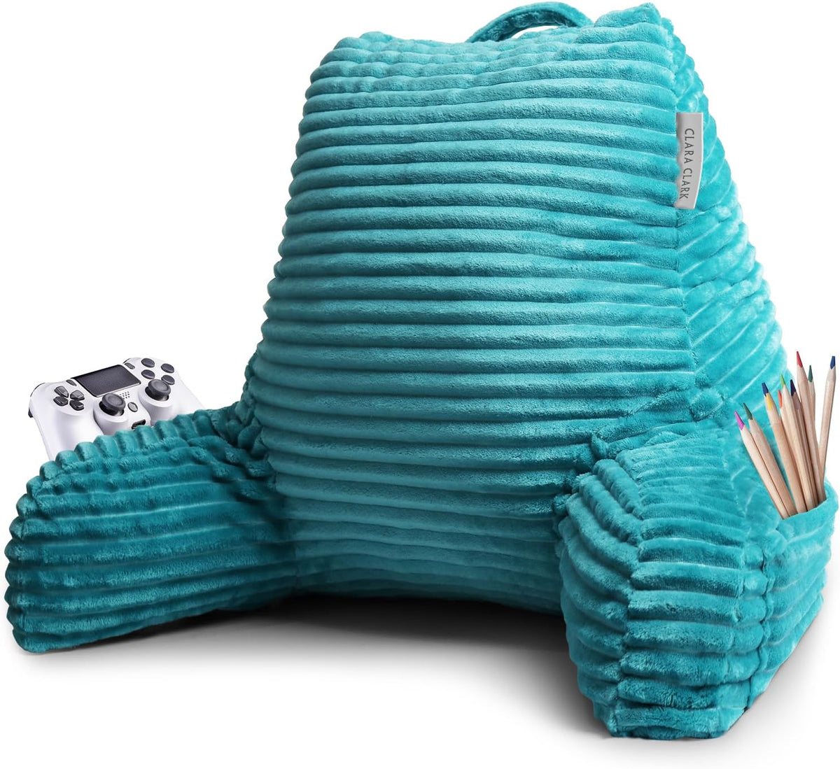 Clara Clark Reading Pillow for Bed Adult – Back Pillow for Sitting in Bed, Standard Bed Pillows for Sitting Up, Foam Chair Pillow, Sage Green Rest Pillow