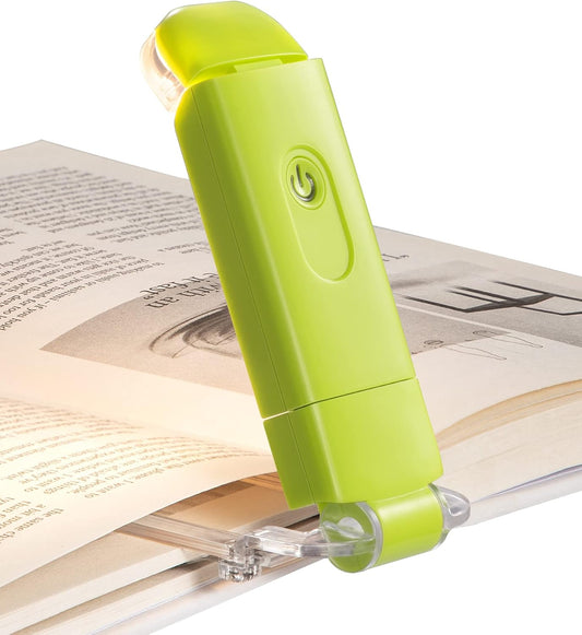 DEWENWILS USB Rechargeable Book Reading Light, LED Clip on Booklight Green