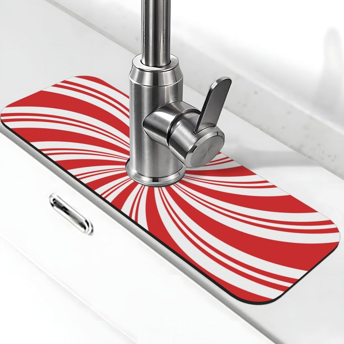 Abstract Flower Blooming Floral Watercolor Kitchen Sink Splash Guard Faucet Mat Super Absorbent Fast Drying Mat Sink Gadgets-Fast Drying Pad Sink Mat For Kitchen Bathroom (15" X 5.5" )