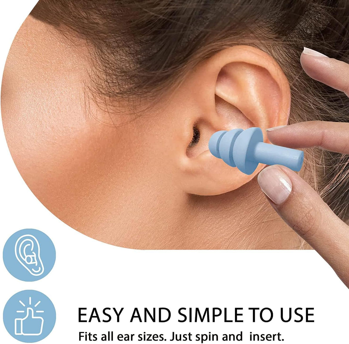 8 Pairs Silicone Earplugs,Noise Reducing Ear Plugs for Sleeping,Swimming,Snoring,Concerts and Loud Events